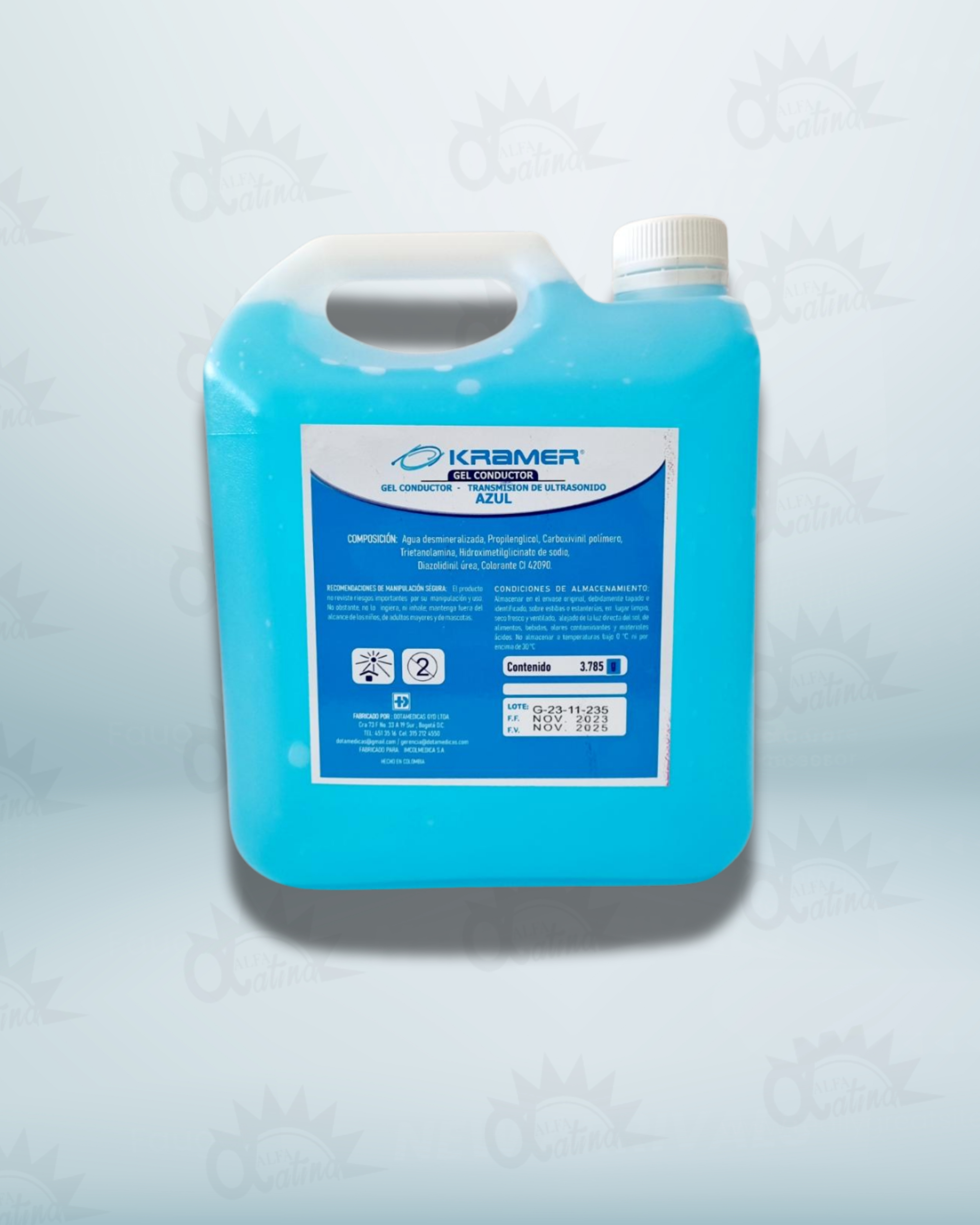 GEL ULTRASONIDO AZUL. FRASCO X 3785 ML (GALON).